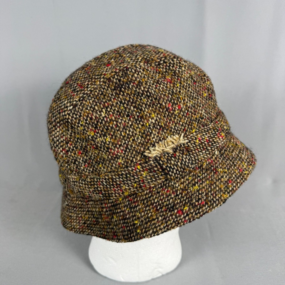 David Hanna & Sons W Bill Ltd Wool Tweed Bucket Hat Brown Multi Made in Ireland - Picture 5 of 11